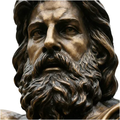 Exquisite Bronze Poseidon Statue with Trident