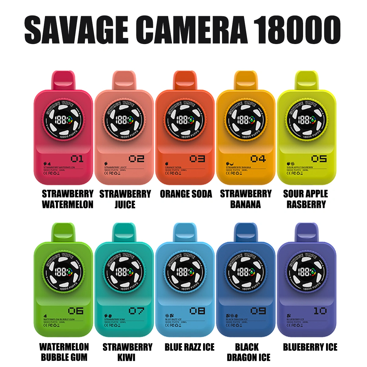 Ceamara Savage bunaidh 18k puffs vape Monaróir na Síne, image size:1200x1200