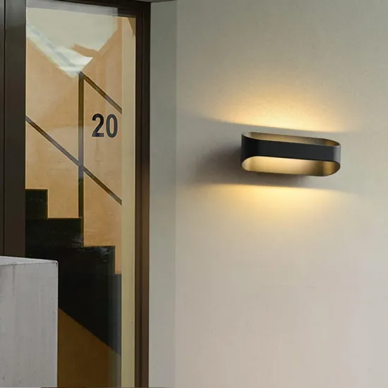 10W LED Wall Light - Decorative White and Black Outdoor/Interior Surface Mount Porch Lighting