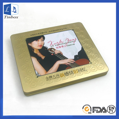 Rectangular Media DVD CD Storage Tin Case