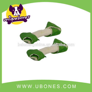 white bleached knot bone with colorful strip color knot bone pet products OEM welcome