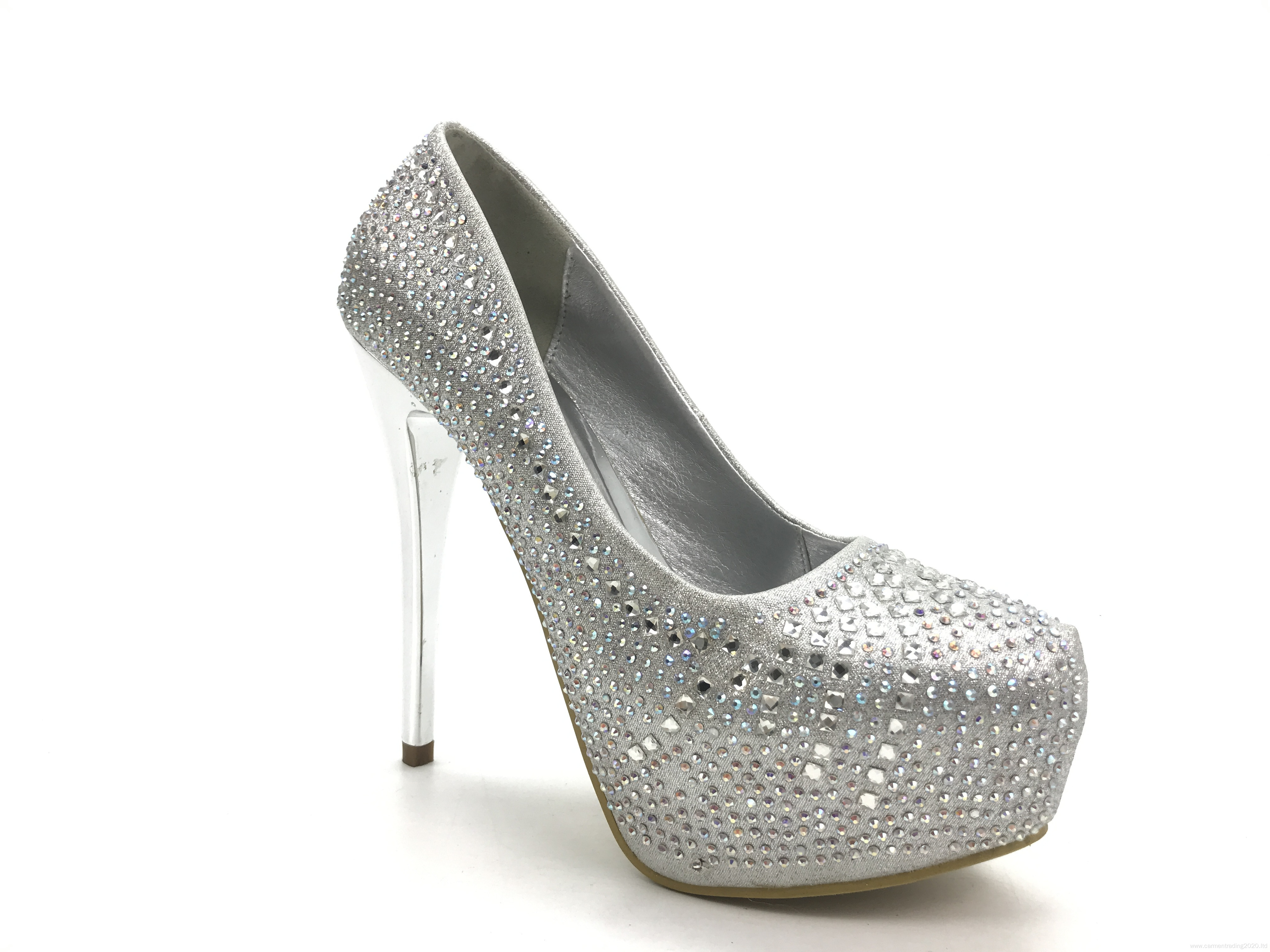 Women Glitter Crystal Rhinestone Thin Heel Platform Pumps