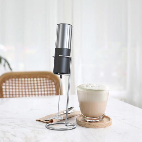 Frother de leite elétrico de aço inoxidável com pé