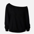 Frauen sexy von der Schulter 80er Outfit Sweatshirt