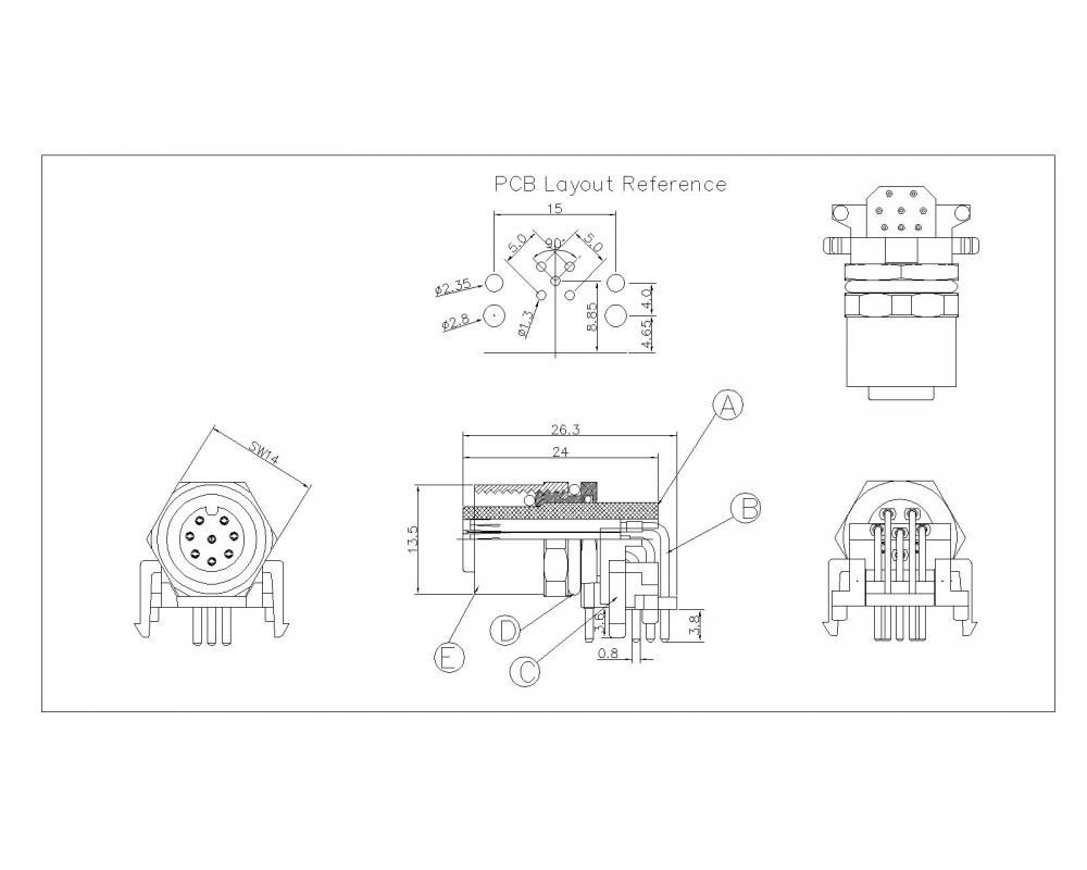 M1202 A 8p F 009 M12 8p Female Waterproof Board Side A Code Dip 90 Jpg