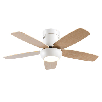 48-Inch LED Ceiling Fan with Light - Nordic Minimalist Style Wood Blades for Bedroom or Study