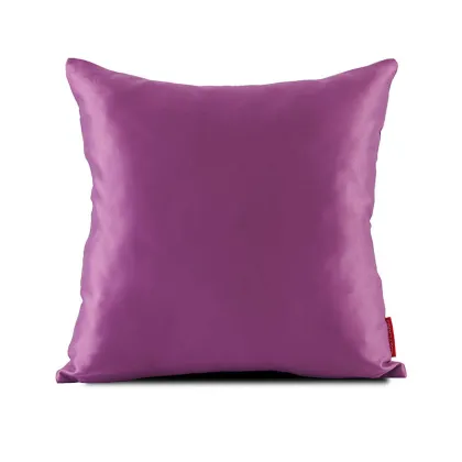 Solid Color Satin Silk Pillowcase Cushion Cover