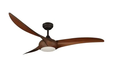 ABS wood color blades ceiling fan with light