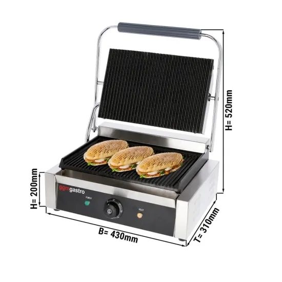 Commercial Double-Side Contact Induction Griddle Sandwich Maker Press Panini Grill
