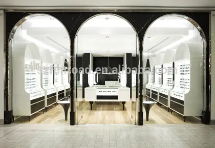 Highend wood sunshades display furnitures glass counter displays acrylic eyewear display shelf LED lighted glasses display stand