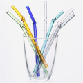 Wholesale party antique reusable borosilicate smoothie straight color glass straws