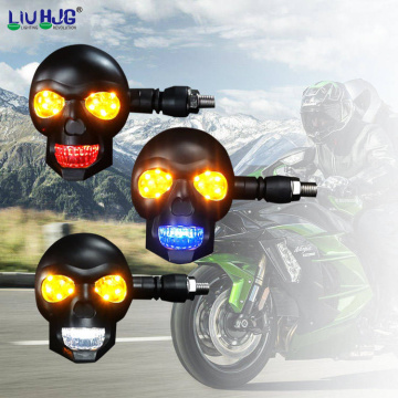 Liu HJG Exterior Mini Lamp Motorcycle Lighting Systems Indicator Lights Skull Spotlight Motorcycle Led Turn Signal Light