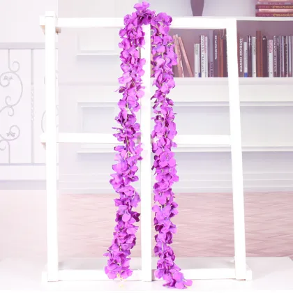 Violet Wisteria Orchid Fake Rattan Wedding Decorations