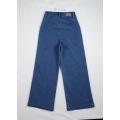 Women's Dark Blue Wide Leg Jeans Customized