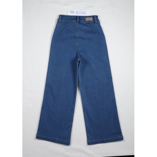 Women's Dark Blue Wide Leg Jeans Customized