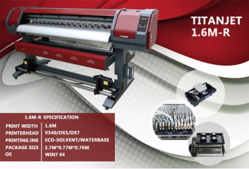 Titanjet 1604-C 1.6M eco solvent printing and cutting printer with DX5 printhead