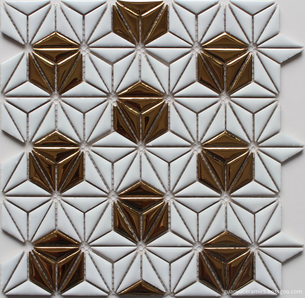Flower Pattern Ceramic Mosaic Tile