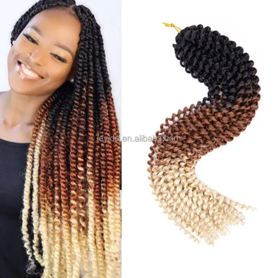 22Inch Ombre Synthetic Crochet Braid Twist Hair Pre Made Passion Twist Water Wave For Butterfly Locs Braiding With Passion Twist