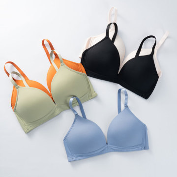Wireless Padded Bras for Breathable Comfort - French Triangle Push Up Bra