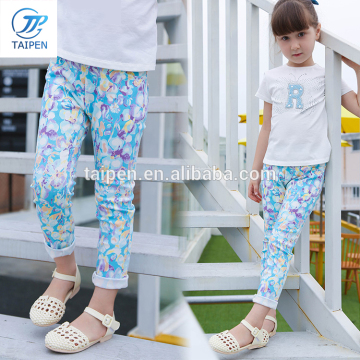 Latest Kids Girls New Fashion Long Pants Design Cotton Slim Skinny Children Girls Pants T16332