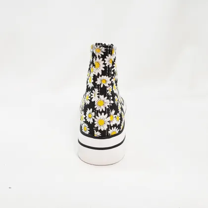 High Quality Fashion Printed Canvas High Top Shoes for Women