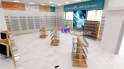 Health care products retail furnitures for pharmacy interior designs