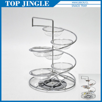 Rotated round base design Transparent 6pcs dessert rack