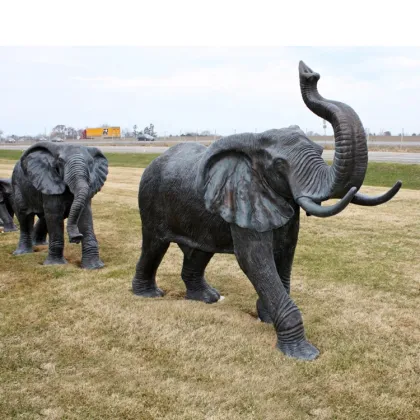 Garden bronze elephant family statues copper elephant statue for sale