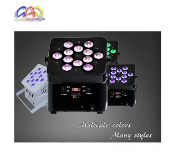 12PCS*10W 4in1 Rgbaw 2.4GHz Wireless LED Flat PAR Can with Irc Remtoe Control