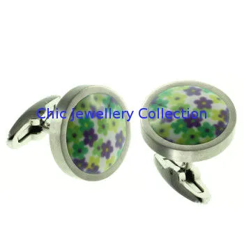 Sgs Steel Color + Enamel Stainless Steel Cufflinks, 22*19 Mm Gold Tone Stainless Steel Cufflinks For Men