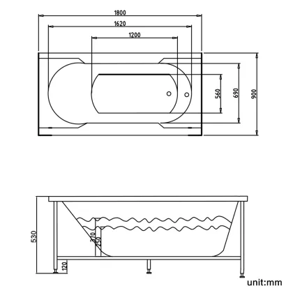 Indoor Two-Person Jacuzzi Whirlpool Bathtub with Shower Massage