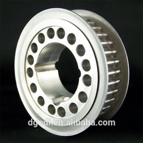 Precision CNC Machined HTD Aluminum Timing Belt pulley with weight reduction holes for racing industries