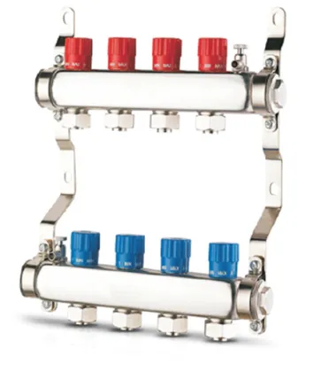 Stainless steel separator hydronic water distribution manifold under floor heating