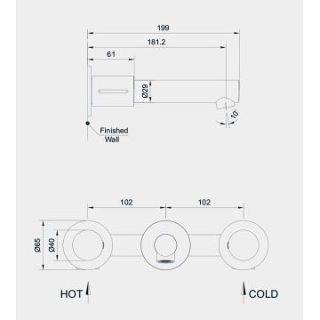 wall mounted bathroom faucets Two Handle Three Hole Wall Mounted Bathroom Faucet Supplier