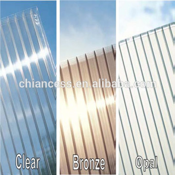 Clear roofs with Plastic PC Polycarbonate roofing hollow sheets