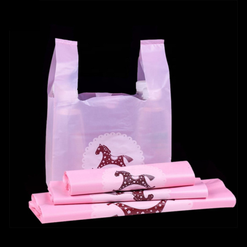 Bolsa de impresion personalizada de plastico no tejido rosa venta al por mayor