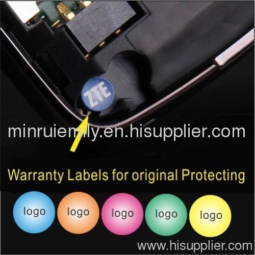 Tamper Evident Siegel Etiketten für Garantie Cell Phones, benutzerdefinierte zerstörbare Etiketten