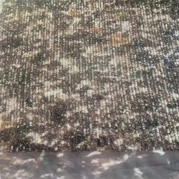 Fancy 3MM Stripe Printed Sequins Spangle on Stretch Mesh Fabric