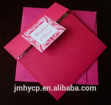 OEM elegant art paper printed dispoable wedding greeting card