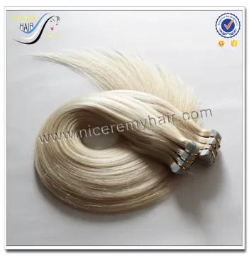 Wholesale top quality blonde russian hair 100% virgin human hair tape hair extension