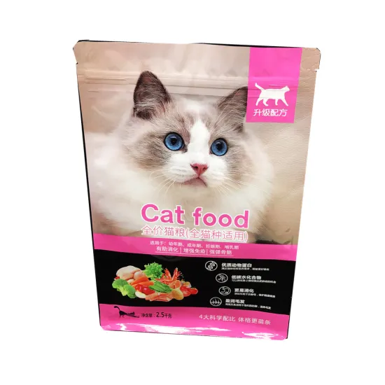 Customized reusable aluminum foil pet food bag mylar edible packaging bag for cat dog rabbit