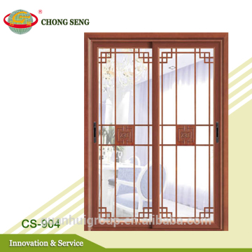 SOLID WOODEN VENEER ENTRY wood double door with glass