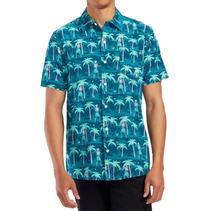 2024 Wholesale Custom Color Digital Printed Rayon Aloha Shirts