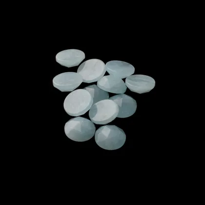 Natural Aquamarine Gemstone Round Cabochon Loose Gemstone