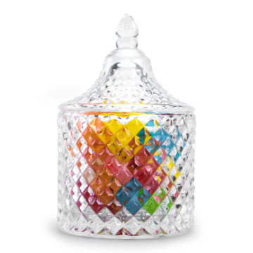 Hot Selling Glass Candle Holders Lanterns with Lid and Gift Box Packaging