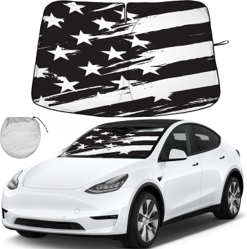 Folding Polyester Sunshade for Tesla Model 3YS Windshield