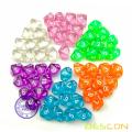 60pcs Assorted Colored Translucent D10 (1-10) Pack,6X10pcs 10 Sides Dice Transparent Polyhedral Dice D10 Set in Drawstring Pouch