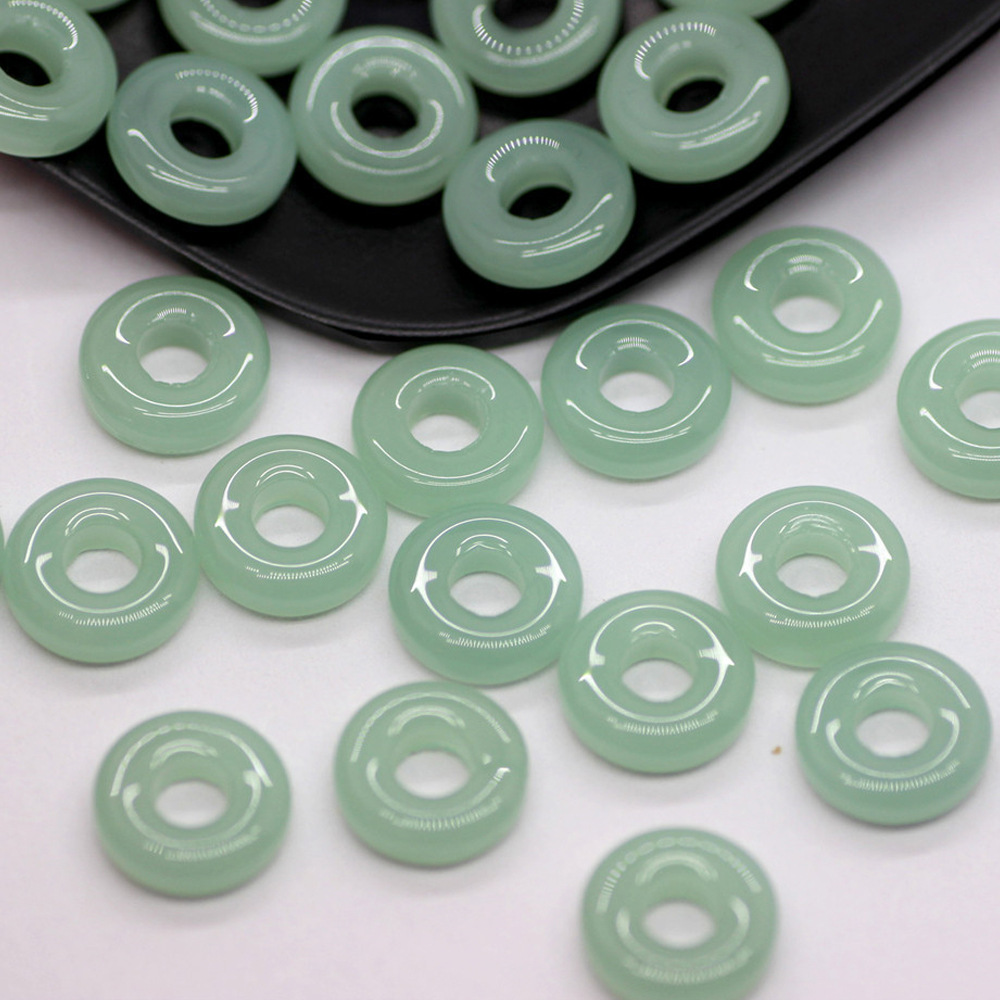 Perles de jade en verre de 12 mm