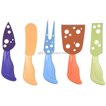ขายส่งชุดมีดชีส nonstick สีสันสดใส 5 ชิ้น