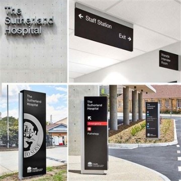 Sinalização de Wayfinding Hospital Custom